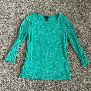 Size S mesh sleeve top never worn animal print